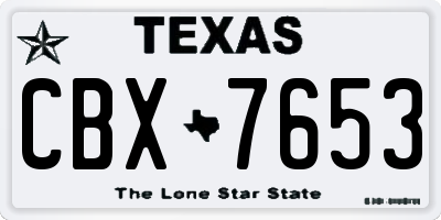 TX license plate CBX7653
