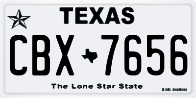 TX license plate CBX7656