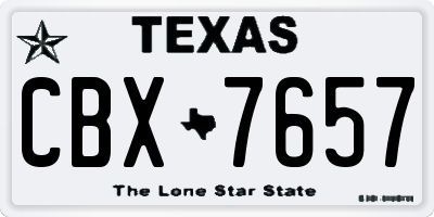 TX license plate CBX7657