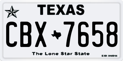 TX license plate CBX7658