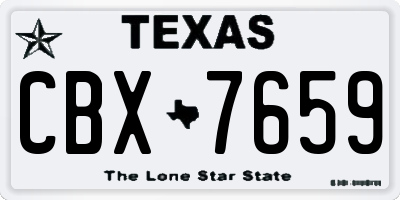 TX license plate CBX7659