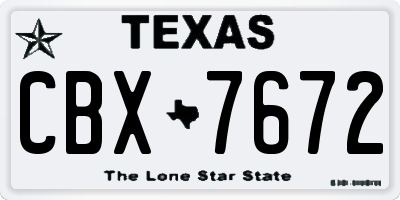 TX license plate CBX7672