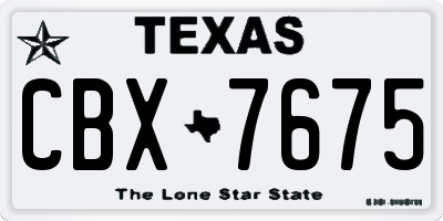 TX license plate CBX7675