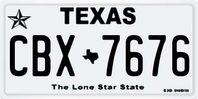 TX license plate CBX7676