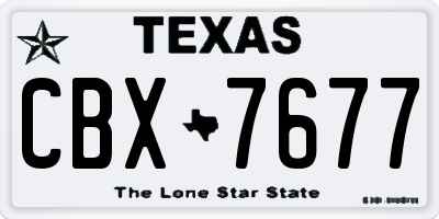 TX license plate CBX7677