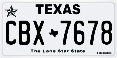 TX license plate CBX7678