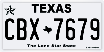 TX license plate CBX7679
