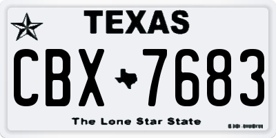 TX license plate CBX7683