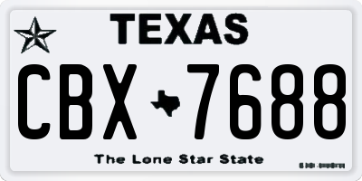 TX license plate CBX7688