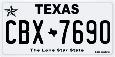 TX license plate CBX7690