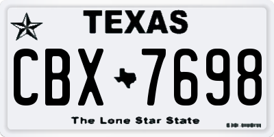 TX license plate CBX7698