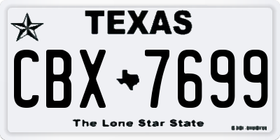 TX license plate CBX7699