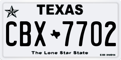 TX license plate CBX7702
