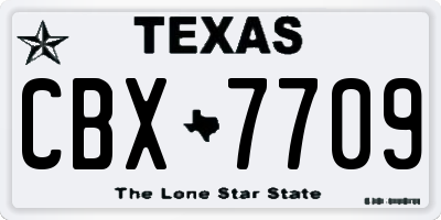 TX license plate CBX7709