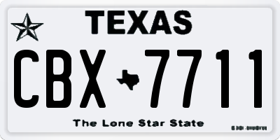 TX license plate CBX7711
