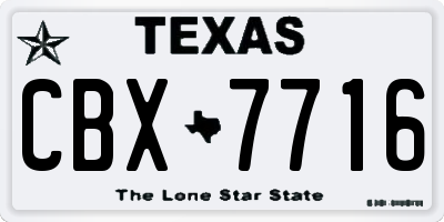 TX license plate CBX7716