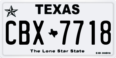 TX license plate CBX7718