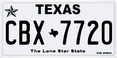 TX license plate CBX7720