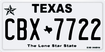 TX license plate CBX7722