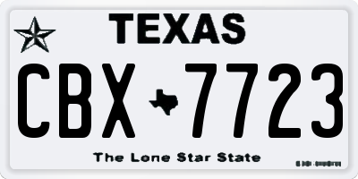 TX license plate CBX7723