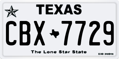 TX license plate CBX7729