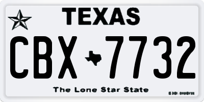 TX license plate CBX7732