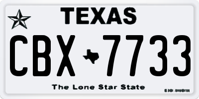TX license plate CBX7733