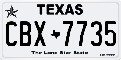 TX license plate CBX7735
