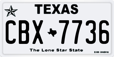 TX license plate CBX7736