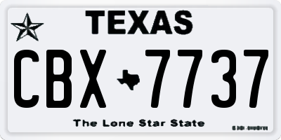 TX license plate CBX7737