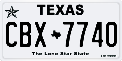 TX license plate CBX7740
