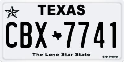 TX license plate CBX7741