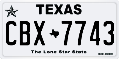 TX license plate CBX7743