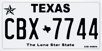 TX license plate CBX7744
