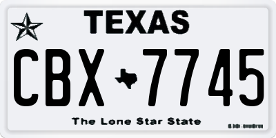 TX license plate CBX7745