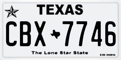 TX license plate CBX7746