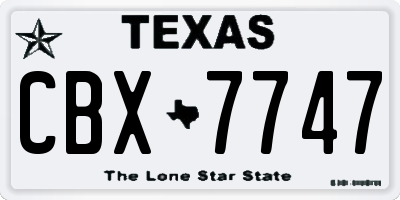 TX license plate CBX7747