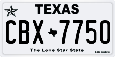 TX license plate CBX7750