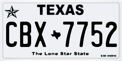 TX license plate CBX7752