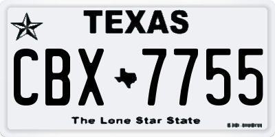 TX license plate CBX7755