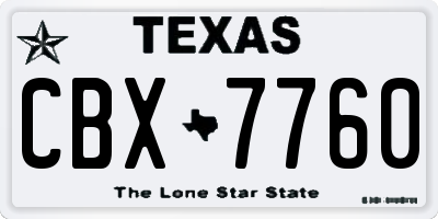 TX license plate CBX7760