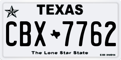 TX license plate CBX7762