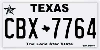 TX license plate CBX7764