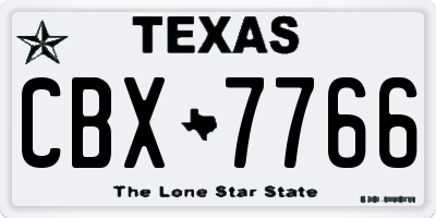 TX license plate CBX7766