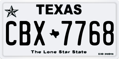 TX license plate CBX7768