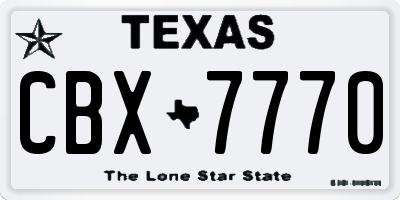 TX license plate CBX7770