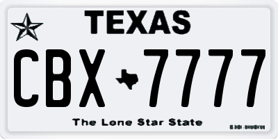 TX license plate CBX7777