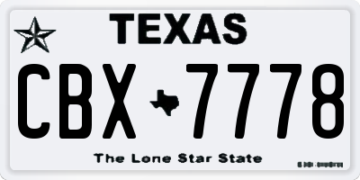 TX license plate CBX7778