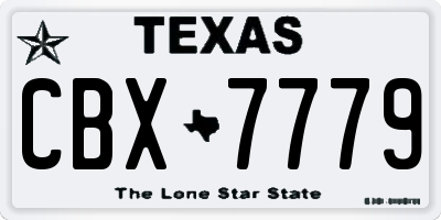 TX license plate CBX7779