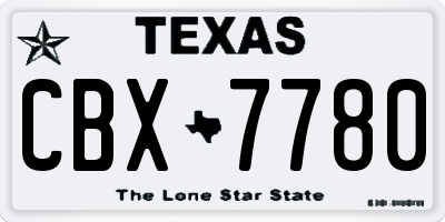 TX license plate CBX7780
